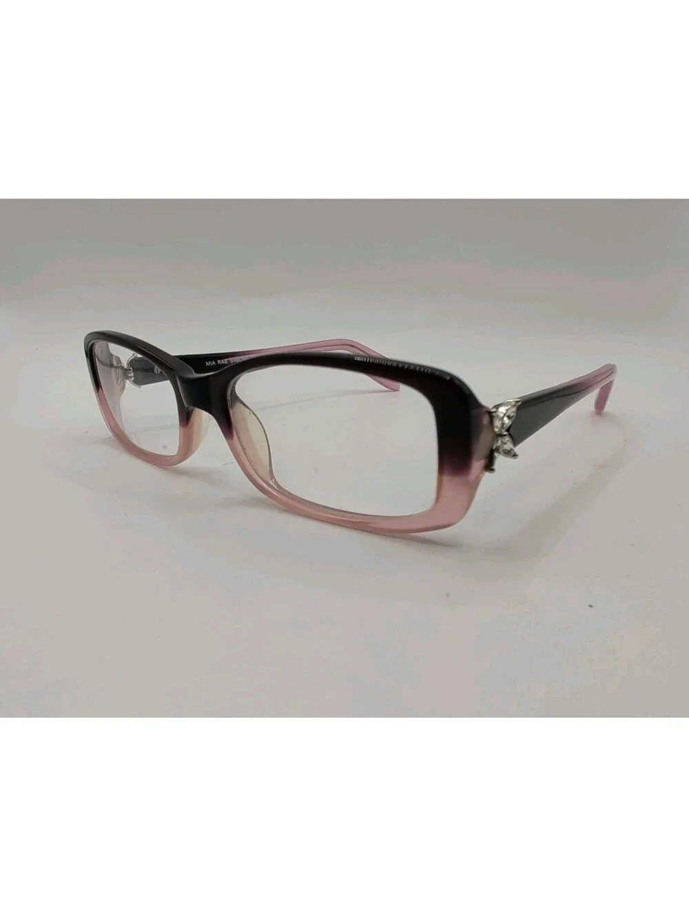 Mia Rae Simone 49-17-135 Plum/Rose Butterfly Accents Eyeglass Frames 49-17-135